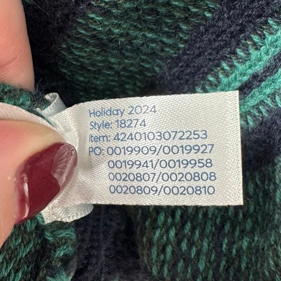 Marine Layer Arthur Sweater Button Down Cardigan Wool Blend Navy Green Stripe Lg - Picture 6 of 7